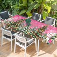 thumbnail image 2 of Pink Snowman Christmas Table Cloths for 8 Foot Rectangle Tables, Xmas Tree Ball Snowflake Winter Patio Waterproof Elastic Fitted Tablecloths, Washable Rectangular Table Cover for Camping, 2 of 8