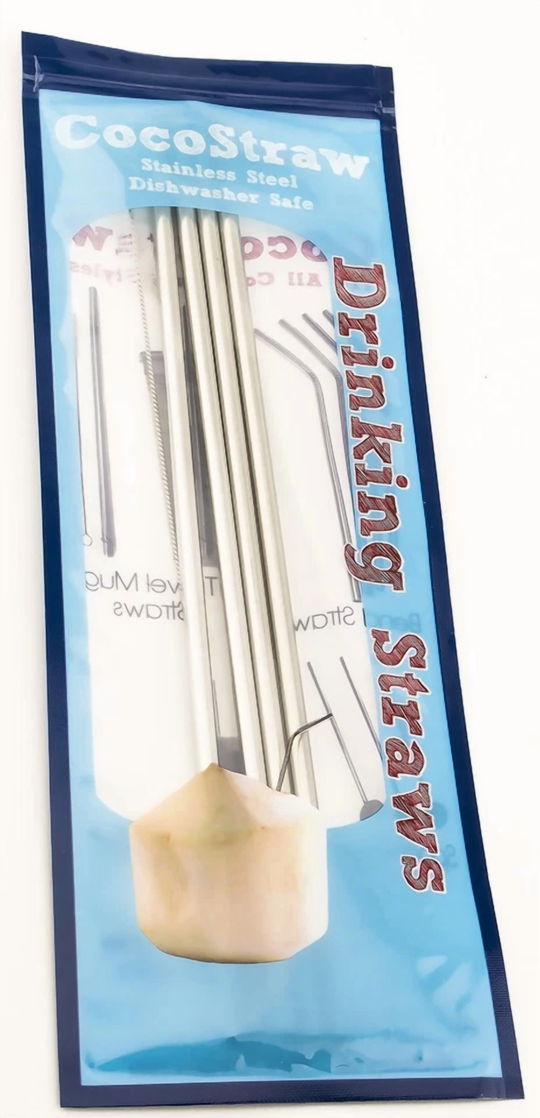 CRESTIN- Cocostraw 30Oz Straw Lid + 4 Stainless Steel Straws Replacement For Yeti Rtic