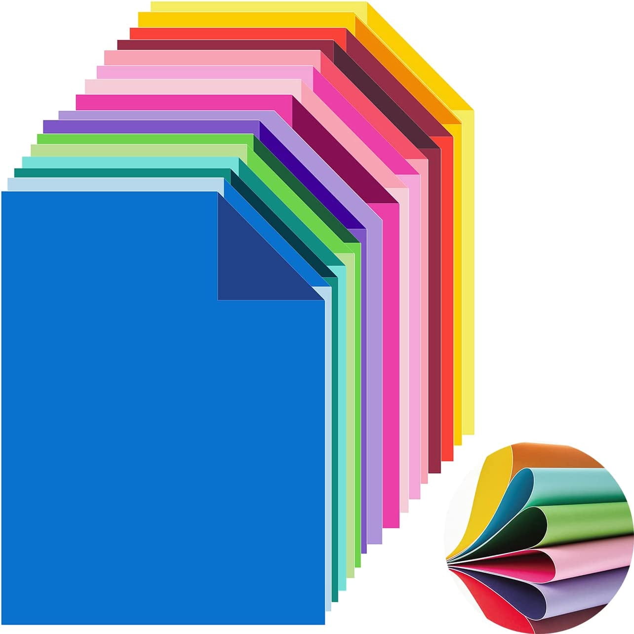 200 Colored Cardstock Paper,Colorful Card Stock 250 GSM Heavy Weight for DIY Art, Scrapbook, Paper Crafting (200)