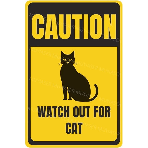Caution Watch Out For Cat Sign You Have Been Warned Aluminum Metal Tin Signs Door Sign Warning Sign For Zoo Fence Gate Yard Home Wall Decor 8x12 Inch
