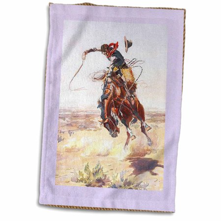 3dRose Vintage Cowboy On Bucking Bronco - Towel  15 by 22-inch