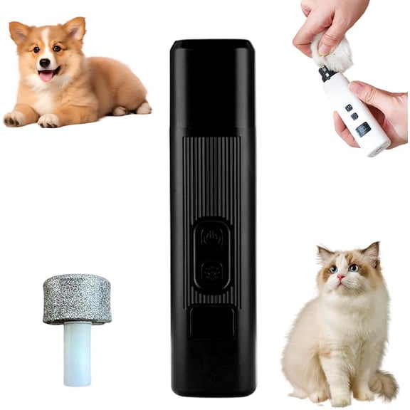 Electric Pet Nail Grinder with LED Light for Dogs and Cats, Quiet 2-Speed Trimmer