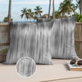thumbnail image 3 of Grey Outdoor Pillow Covers 18x18 Set of 2, Waterproof Patio Throw Pillowcase Protectors, Modern Abstract Art Ombre Striped Square Decorative Pillow Shams Cushion Covers for Seat Bed Couch Sofa, 3 of 8