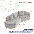 thumbnail image 3 of Oversized Sectional Sofa for Living Room, 114’’ Modern Luxury Plush Chenille 4-Seater Extra Deep & Wide Seat Curved Cloud Couch with 4 Throw Pillows, Green, 3 of 9