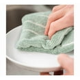 thumbnail image 2 of Microfiber Kitchen Towels. Stripe Designed. Super Soft and Absorbent Dish Towels. Pack of 8. 18 x 26 Inch. Green and White, 2 of 5