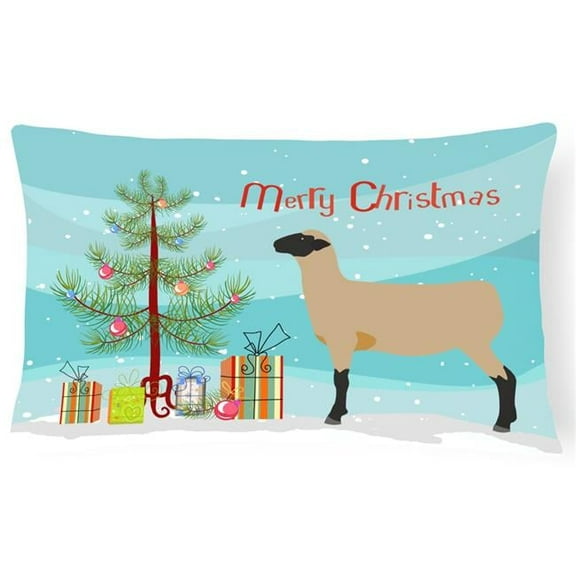 Carolines Treasures BB9343PW1216 Hampshire Down Sheep Christmas Canvas Fabric Decorative Pillow, Teal, 12H x16W,