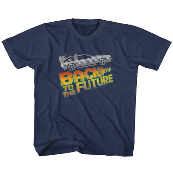 Back To The Future 8Bit To The Future Navy Youth T-Shirt