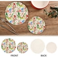 thumbnail image 4 of SKYSONIC 2 pcs Gnomes Grass Pink Flowers Pot Holders Trivets, Heat Resistant Trivets for Hot Dishes, Spring Cherry Blossom Cotton Thread Weave Trivet Mats for Hot Pads Pans Pot Bowl Teapot, 4 of 7