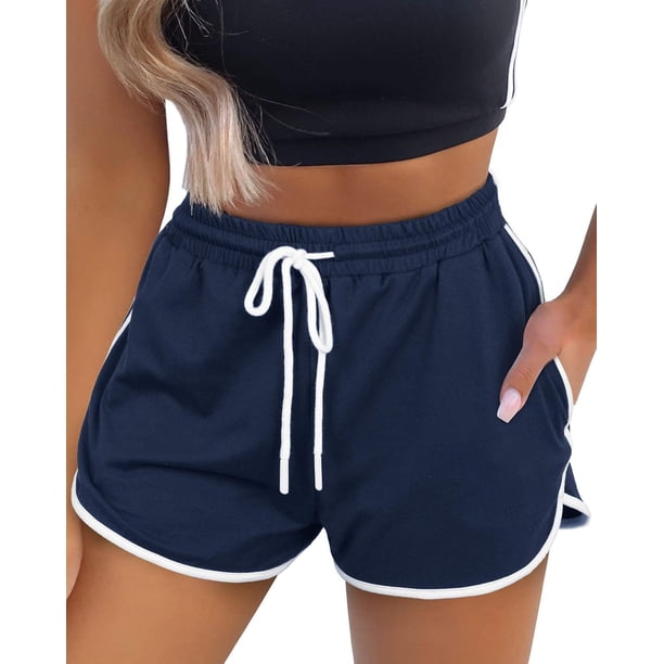 Pantalones cortos deportivos para mujer con bolsillos Pantalones cortos deportivos con efecto tie dye Pantalones cortos lisos para estar en casa