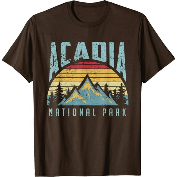 Acadia National Park Maine Mountains Retro Unisex T-Shirt for Men Women Kids Toddler