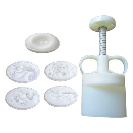 

ZOYONE Plastic Mooncake Mold 3D Oval Stamp Cookie Cutter Mold Hand Pressure Baking Accessories Mid-Autumn Festival