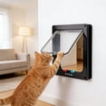 thumbnail image 6 of Cat Door Flap, Cat Door for Interior Exterior Door (Outer Size 7.7" x 7.5"), 4-Way Locking Flap for Cats & Dogs, Weatherproof Pet Door (M, Black), 6 of 7