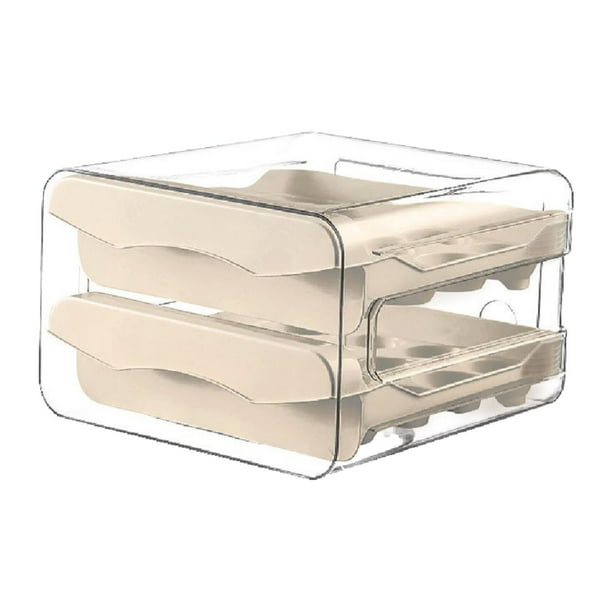 Contenedor de almacenamiento de huevos Organizador de huevos Doble capas apilables Cajón de huevo Cajón de huevo para refrigerador para meseta de coci