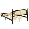 thumbnail image 6 of Miniyam Queen Size Rattan Bed with Spherical Bedposts for Adult, Espresso, 6 of 7