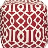 Surya Cube Pouf Ottoman in Red