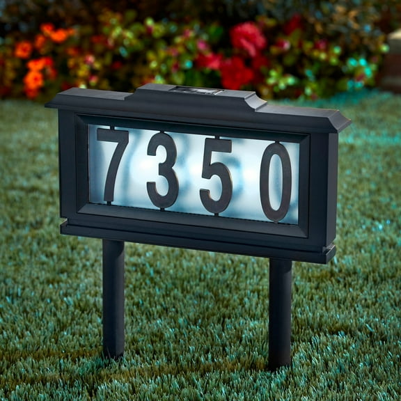 BrylaneHome Solar Light House Number Plaque