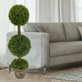 thumbnail image 7 of Lignoak 3Ft Artificial Boxwood Topiary Tree Fake Greenerys Plants Ball Tree Leaves Cement Filled Plastic Flower Pot Decorative Trees For Home Office Indoor Outdoor Green, 7 of 7