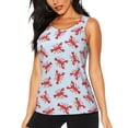 thumbnail image 1 of Balery Cartoon Lobsters 1 Camiseta sin mangas estampada ligera para mujer, tops de entrenamiento sin mangas, camisetas de yoga transpirables de secado rápido.-Large, 1 of 7