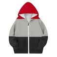 thumbnail image 3 of ZQUUVOU Children's Stripe Sweatshirts with Pocket Cotton Soft Fall Hoodie Full Zip Up Oversized Hoodies for Boys Girls Red, 3 of 4