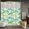 thumbnail image 3 of Summer Oceans Fish No Hook Shower Curtain with Snap in Liner Country Sea Watercolor Yellow Lemon Leaf Waterproof Bathroom Shower Curtain with See Through Top Window for Bathtub 72" x 78", 3 of 9