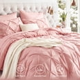 thumbnail image 5 of U by Bedsure Queen Comforter Set Pink, Bed in a Bag Queen Size Bedding Set, 7 Pieces Pinch Pleat All Season Comforter with Sheets, Pillowcases & Shams, 5 of 9