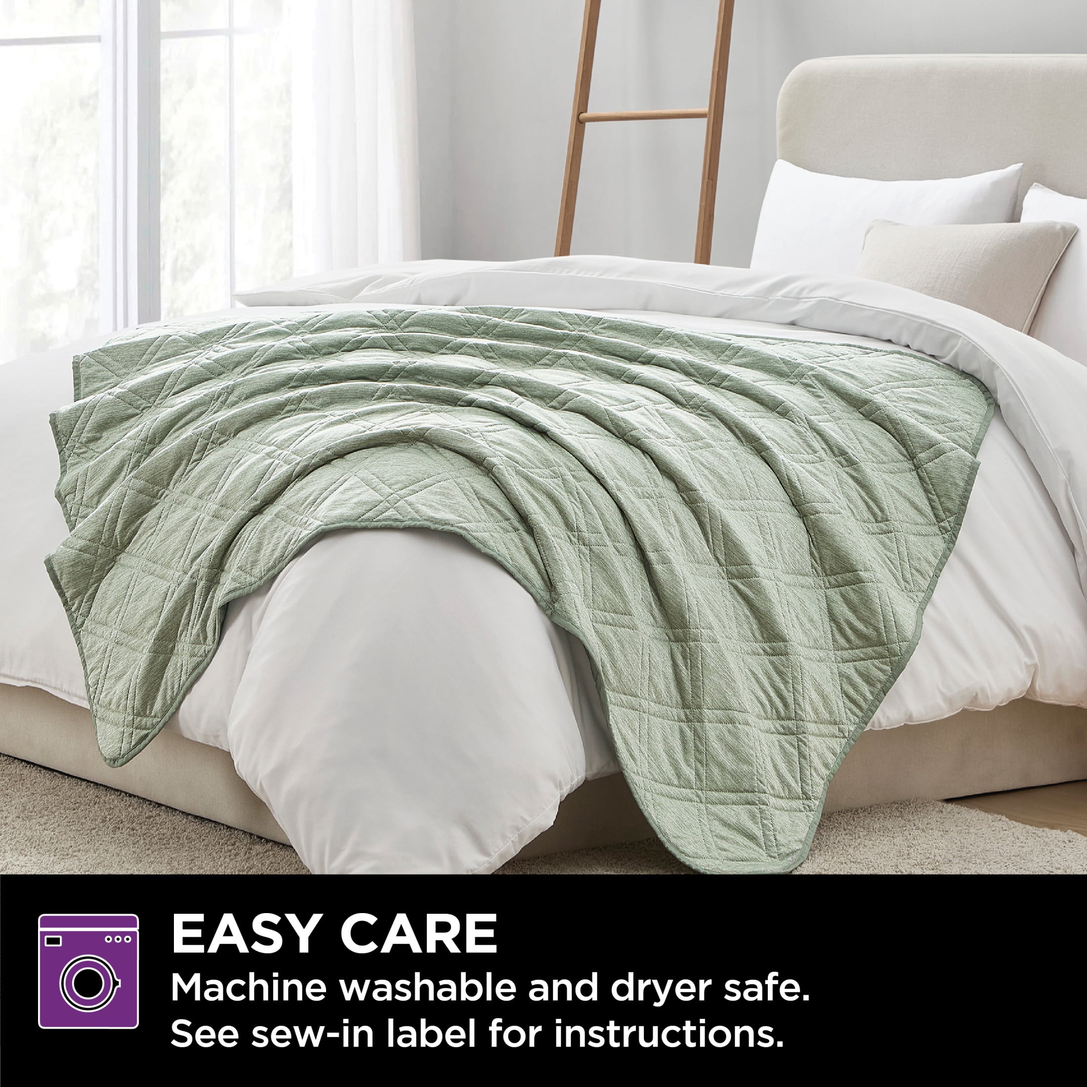 Brookstone Cooling Throw Green, Solid Print, Nylon Polyethylene, Knit, 1 Piece, Standard Size