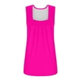 thumbnail image 5 of LIZUOJUNF Summer Savings Pink Summer Tank Tops for Women 2025 Loose Fit Pleated Square Neck Sleeveless Shirt Curved Hem Flowy Vest Basic Cotton, 5 of 9