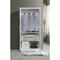 thumbnail image 2 of Hodedah 2-Door Wardrobe with 4-Shelves, White, 2 of 6