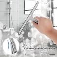 thumbnail image 5 of Shower Squeegee 10Inch Stainless Steel Window Squeegee with 2 Hooks Lightweight Shower Wiper Multi Purpose Window Mirror Squeegee Bathroom Cleaning Tool for Window Glass Tile Cleaning, 5 of 11