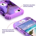 thumbnail image 4 of iPhone SE 2022 2020 Case With Screen Protector, iPhone 7 Case, iPhone 8 Case, ULAK Heavy Duty 3 Layer Shockproof Protective Phone Case for iPhone 7/8/SE 3rd 2nd Generation, Purple Marble, 4 of 8