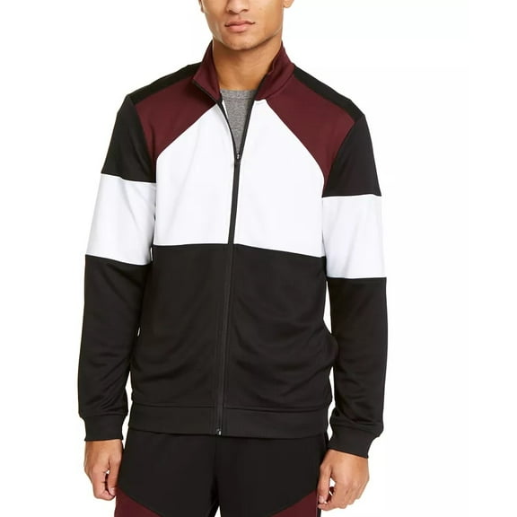 ID Ideology Men's Colorblocked Track Jacket Wine Size XX-Large