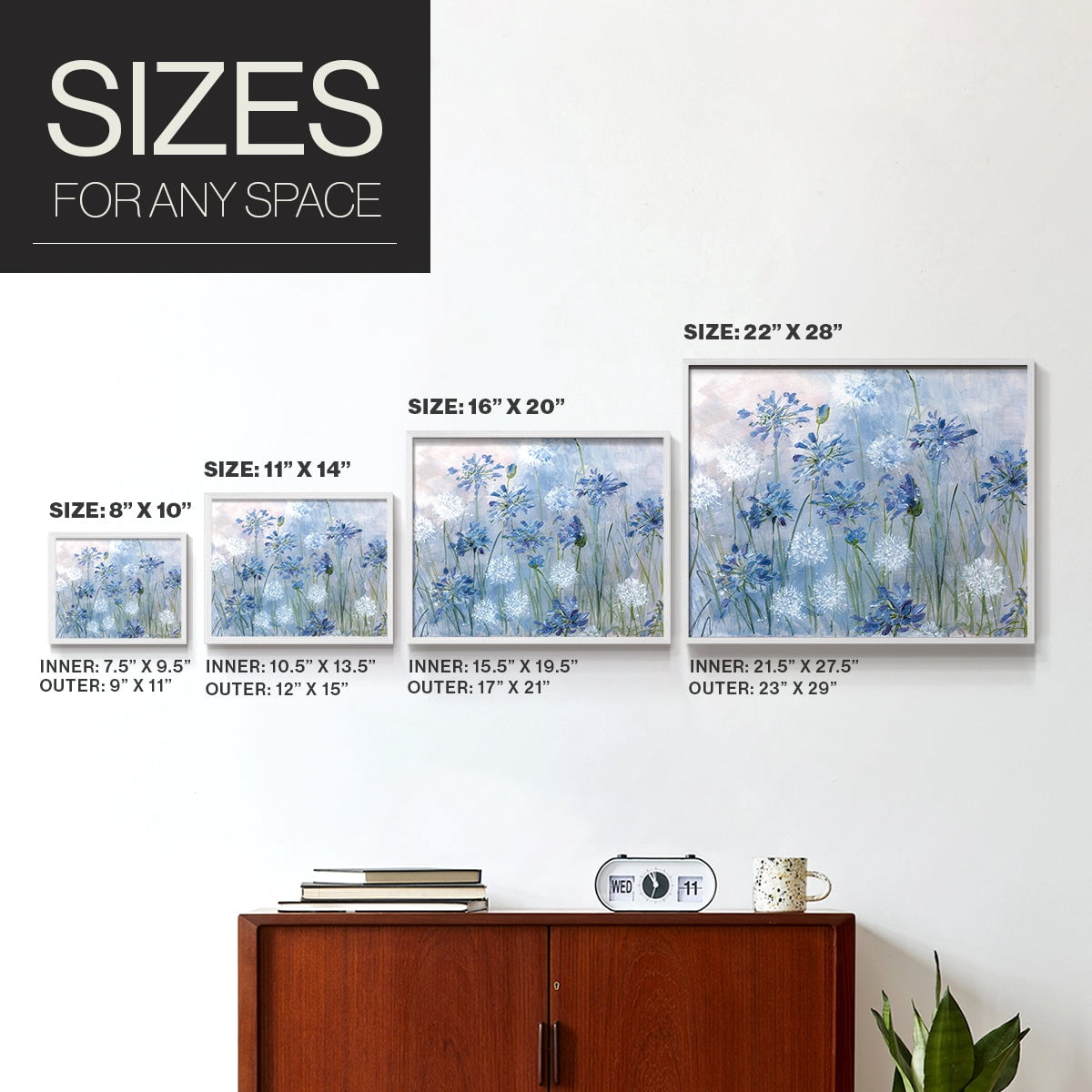 Dandelion and Agapanthus by Sally Swatland - Restickable Framed Giclée Print