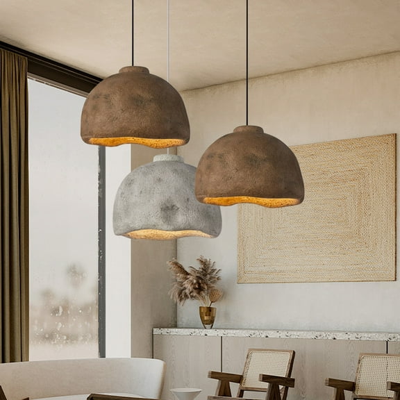 Arturesthome Nordic Living Room Resin Oval Ceiling Lamps Wabi-Sabi Pendant Light