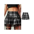 thumbnail image 4 of Gothic Pleated Skirt Personalized Plaid Skirts Lace Skirt Kawaii Bandage Skirts, 4 of 20