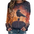 thumbnail image 1 of Ichuanyi Liquidación de mujeres Halloween Halloween impresa en manga larga Sweater informal de cuello redondo ICHUANYI WER202308182307, 1 of 4