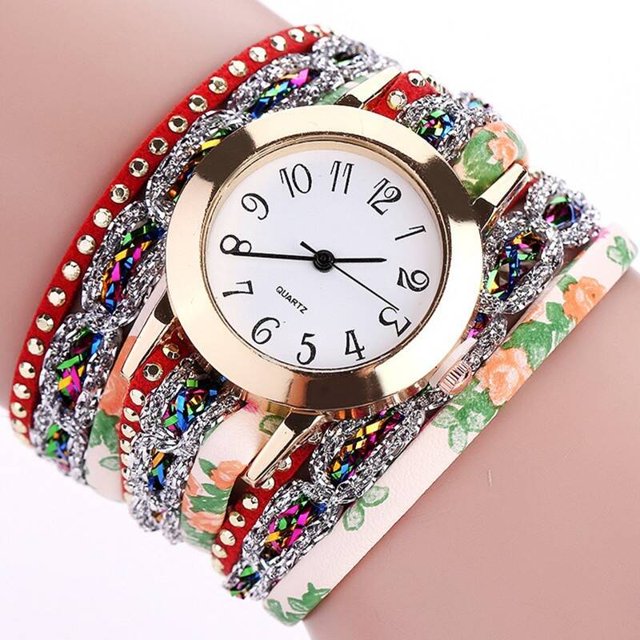 Cara Lady Watches Women Popular Quartz Watch Luxury Bracelet Flower