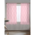 thumbnail image 5 of Sheer Curtains 63 Inch Length 2 Panels Set for Bedroom, Pink White Stripes Semi Sheer Curtains for Windows, Simple Geometric Modern Monochrome Voile Window Treatments Rod Pocket Curtain, 5 of 7
