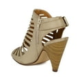 thumbnail image 3 of Delicious BK59 Women Leatherette Peep Toe Strappy Caged Chucky Heel Ankle Bootie Sandal, 3 of 5