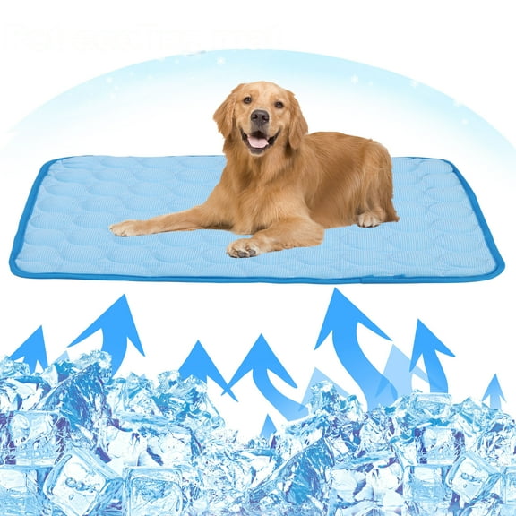 SAYFUT Dogs soft Mat Pet Self Pad Chill Cool Blanket Summer Hot Weather Sleeping Kennel Mat,Washable Ice Silk Sleep Mat Pad Non-Toxic Breathable for Large Dogs Cats
