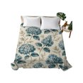 thumbnail image 2 of King Flat Sheet Only Classic Navy Blue Hydrangea Soft Microfiber Cooling Bedding Sheets Floral on Retro Background Flat Bed Sheet for Hotel,Home Decor, 2 of 9