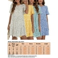 thumbnail image 5 of Fangasis Ladies Sundress Floral Print Swing Dresses Summer Short Mini Dress Womens Casual Holiday Blue L, 5 of 5