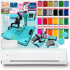 Silhouette White Cameo 5 w/ 8-in-1 Turquoise Heat Press & Siser HTV