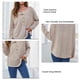 thumbnail image 5 of Blusa de mujer de manga larga con botones y hombros caídos, cuello redondo, blusa de moda informal, color albaricoque L, 5 of 7