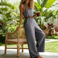 thumbnail image 5 of purcolt Summer Sleeveless Jumpsuits for Women Casual Loose Wide Leg Romper with Pockets, 5 of 9