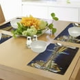 thumbnail image 4 of Ambesonne City Place Mats Set of 4, Night in Melbourne River, Standard Size, Indigo Yellow, 4 of 6