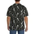 thumbnail image 3 of Logiee Retro Skeleton Dancing On Halloween Party Print Men's Button Down Shirts Short Sleeve, Summer Beach Shirts,Vacation Wedding Shirts,Men's Casual Button-Down Shirts with Pocket-Large, 3 of 5