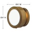 thumbnail image 2 of 3650HB Hinkley Lighting Mercer - 5W 1 LED Wall Sconce In Mid-Century Modern Style-6.75 Inches Tall and 6.75 Inches Wide-Heritage Brass Finish, 2 of 17