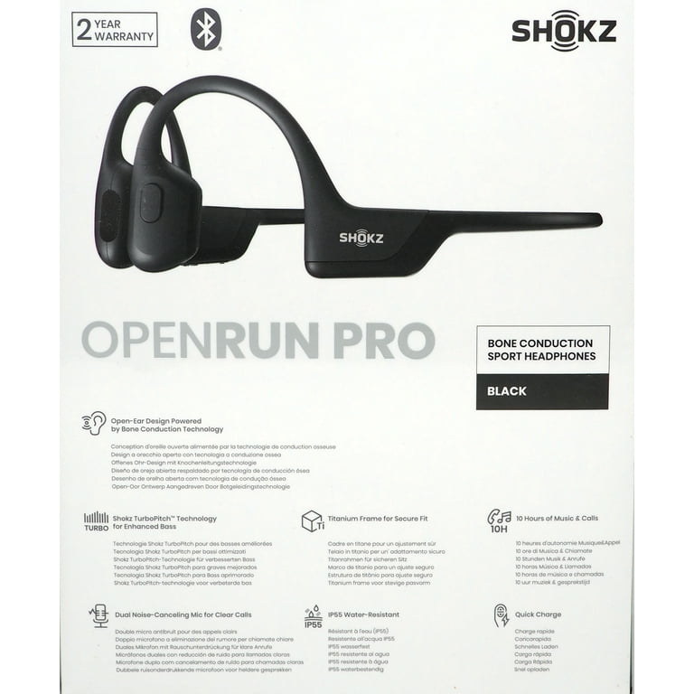 SHOKZ OpenRun Pro Bone Conduction Open-Ear Sport Headphones (Black
