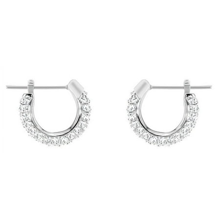 Swarovski Stone Pierced Hoop Earrings -