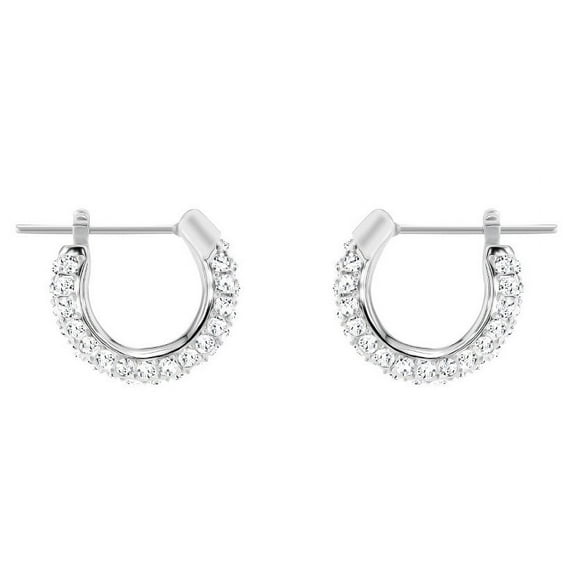 Swarovski Stone Pierced Hoop Earrings -